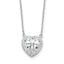 Sterling Silver Rhodium-Rhodium-Plated 8mm CZ Heart 16in With 2 Inch Extention. Necklace