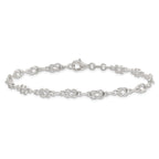 Sterling Silver 10inch Solid Polished Fancy Knot-Link Anklet