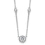 Sterling Silver Rhodium-Rhodium-Plated with CZ Stations 16in With 2 Inch Extention Necklace