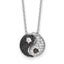 Sterling SilverRhodium-Rhodium-Plated Black/White CZ Yin Yang 16in With 2 Inch Extention. Necklace