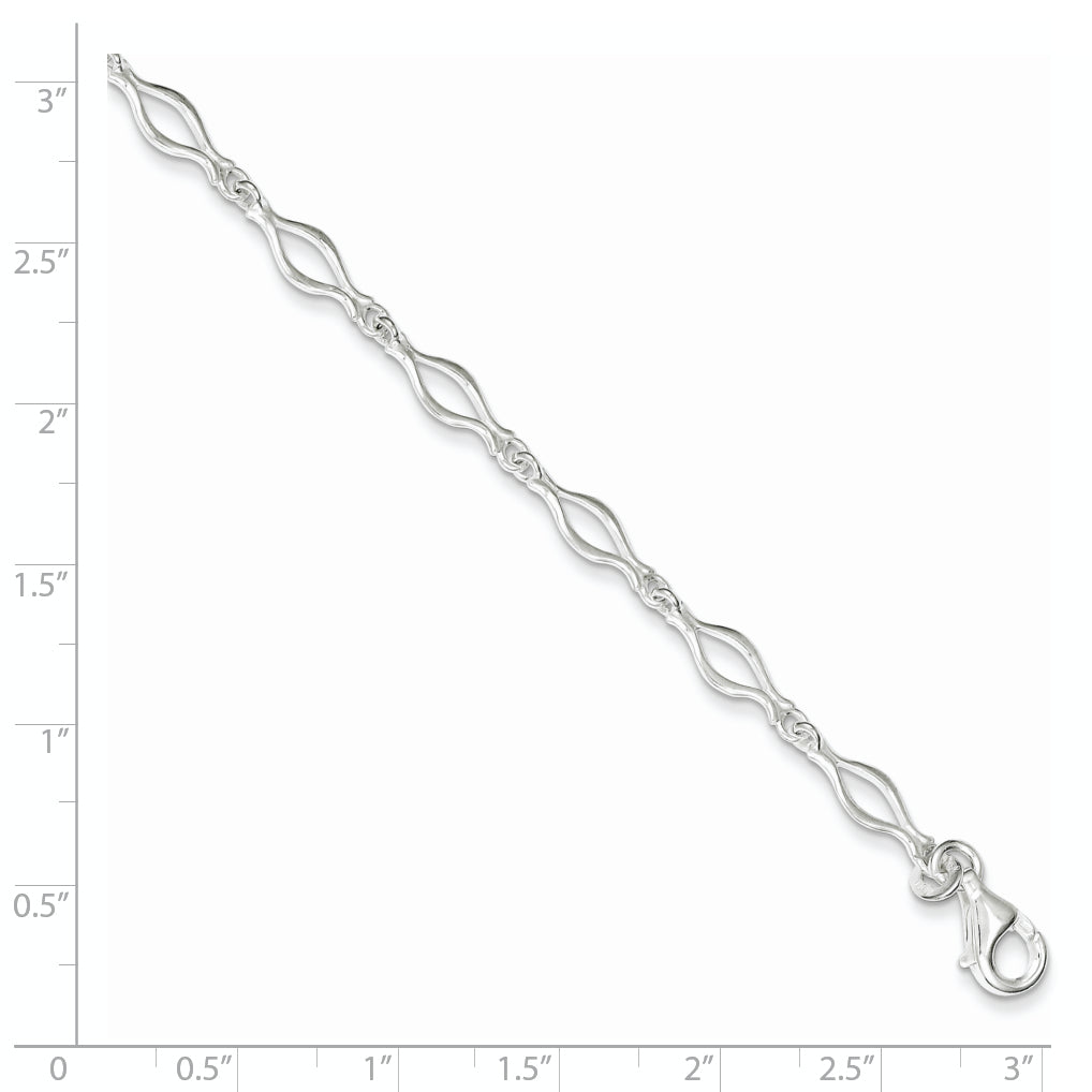 Sterling Silver 5mm Fancy Link Bracelet