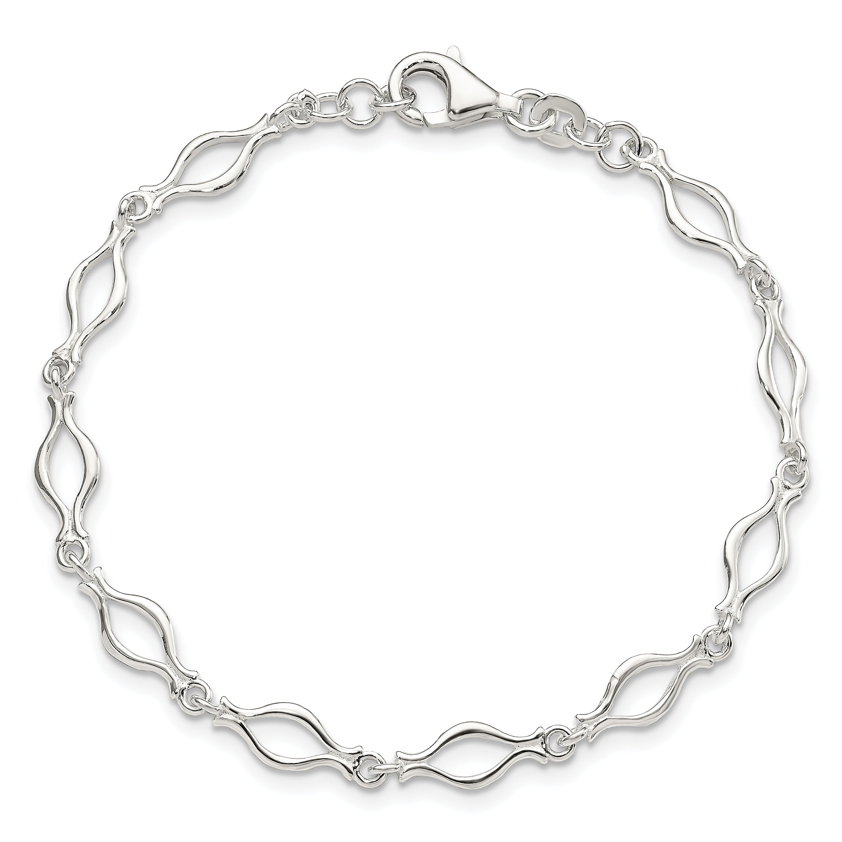 Sterling Silver 5mm Fancy Link Bracelet