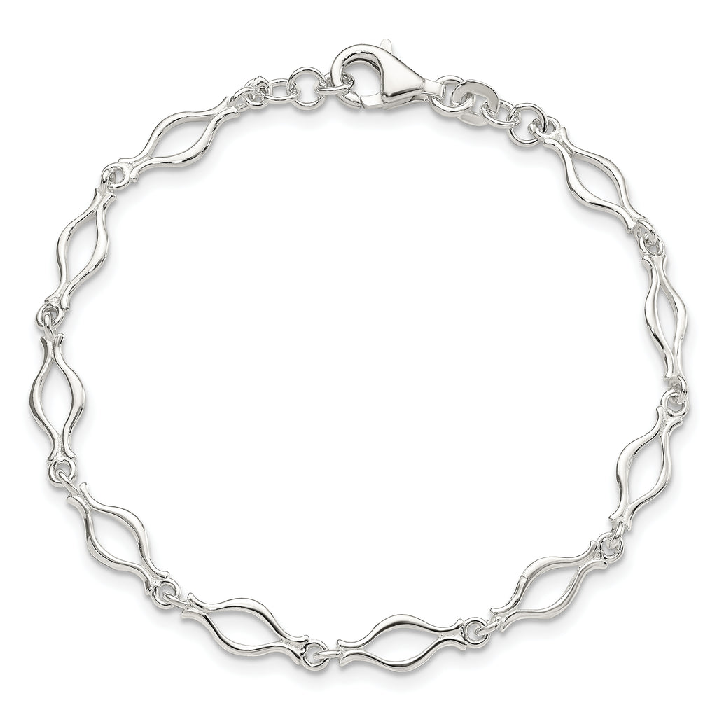 Sterling Silver 5mm Fancy Link Bracelet