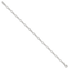 Sterling Silver 10inch Solid Polished Fancy Link Anklet