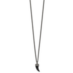 Sterling Silver Antiqued Enamel 3D Horn With 1.5 in ext. Necklace