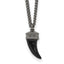 Sterling Silver Antiqued Enamel 3D Horn With 1.5 in ext. Necklace