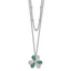 Sterling Silver Rhodium-Platedod-pltd CZ/Crystal Clover Beaded 16in w/2 in ext Necklace