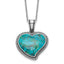Sterling Silver Rhodium-Plated-pl Oxidized Compressed Turquoise w/1.75in ext Necklace
