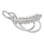 Sterling Silver Rhodium-plated 4-5mm White Round Freshwater Cultured Pearl and CZ Pin