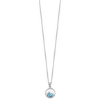 Sterling Silver RH-pl Cr.Opal Wave 16in Necklace w/2in ext/Earring Set