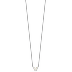 Sterling Silver RH-pl Cr.Opal Butterfly 16in Necklace w/2in ext/Earring Set