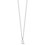 Sterling Silver RH-pl Cr.Opal Cat 16in Necklace w/1.75 ext/Earring Set