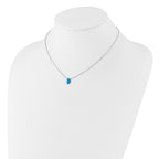 Sterling Silver RH-pl Blue Cr.Opal Oval 16in Necklace w/1.75 ext/Earring Se