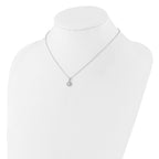 Sterling Silver RH-plated CZ Post Earrings and 16in Necklace w/2in ext Set
