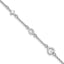 Sterling SilverRhodium-Rhodium-Plated CZ Heart & Cross w/1in Ext. Children's Bracelet