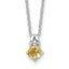Sterling Silver Rhodium-Rhodium-Plated .45CI Citrine 16in With 2 Inch Extention Necklace