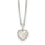 Sterling Silver E-coated Moonstone Heart 18in With 2 Inch Extention Necklace