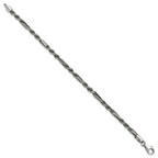 Sterling Silver Antiqued 4.4mm Milano / Figarope Mens 8 inch Bracelet
