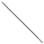 Sterling Silver Antiqued 3.4mm Fancy Twist Link Mens 8 inch Bracelet