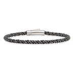 Sterling Silver Antiqued Polished 3.75mm Twisted Franco Chain 8 inch Bracelet