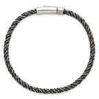 Sterling Silver Antiqued Polished 3.75mm Twisted Franco Chain 8 inch Bracelet
