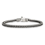 Sterling Silver Antiqued Polished 4.25mm Franco Chain 8 inch Bracelet