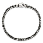 Sterling Silver Antiqued Polished 4.25mm Franco Chain 8 inch Bracelet