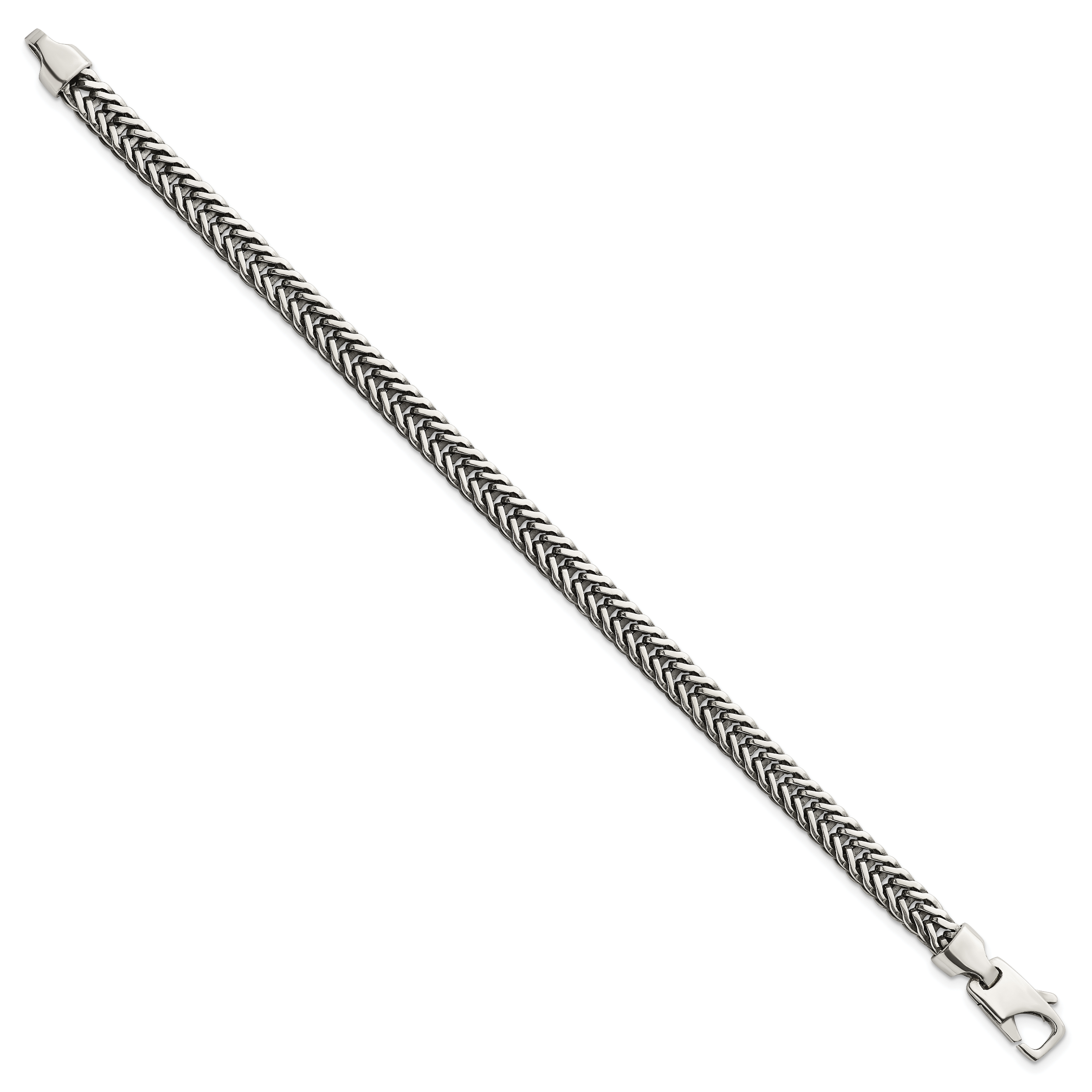 Sterling Silver Antiqued Polished 6mm Wheat Chain 8 inch Bracelet Secondary image