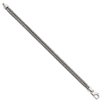 Sterling Silver Antiqued Polished 6mm Wheat Chain 8 inch Bracelet