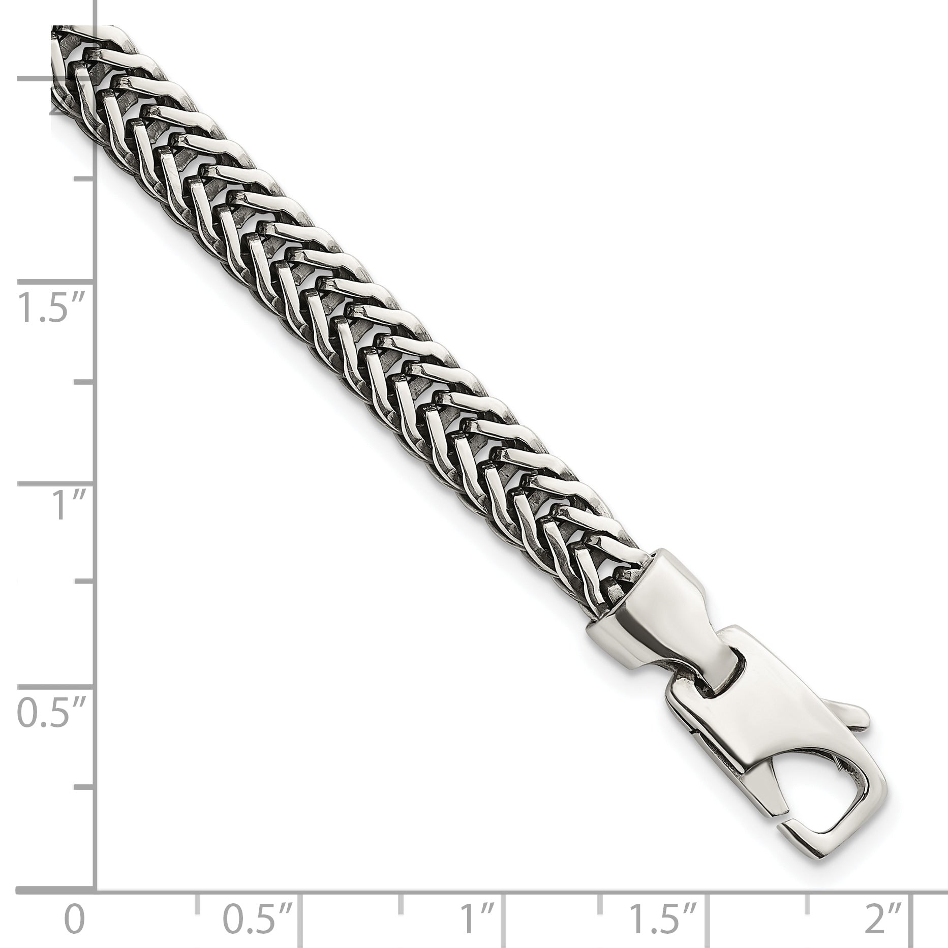 Sterling Silver Antiqued Polished 6mm Wheat Chain 8 inch Bracelet