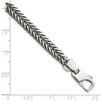 Sterling Silver Antiqued Polished 6mm Wheat Chain 8 inch Bracelet