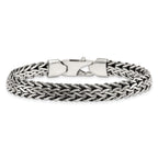 Sterling Silver Antiqued Polished 8.25mm Fancy Chain 7.75 inch Bracelet