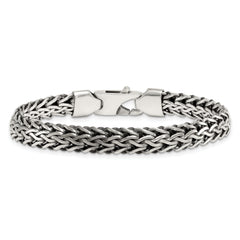 Sterling Silver Antiqued Polished 8.25mm Fancy Chain 7.75 inch Bracelet