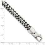 Sterling Silver Antiqued Polished 8.25mm Fancy Chain 7.75 inch Bracelet