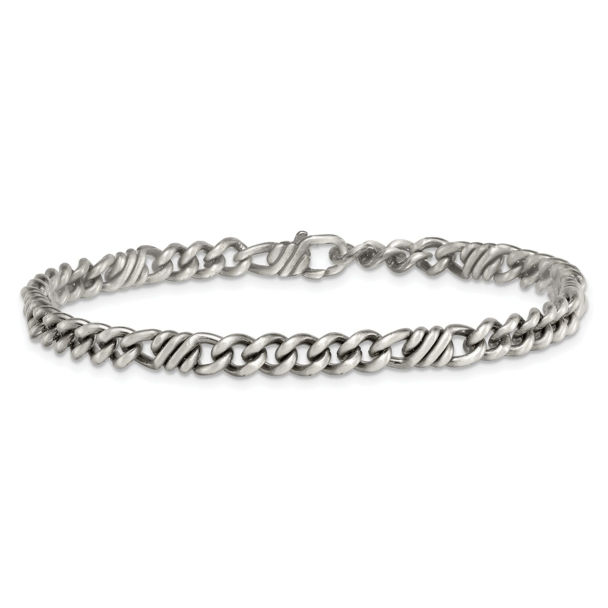 Fancy Curb Chain Bracelet in Sterling Silver, 8.5 Inch - Sophia Jewelers