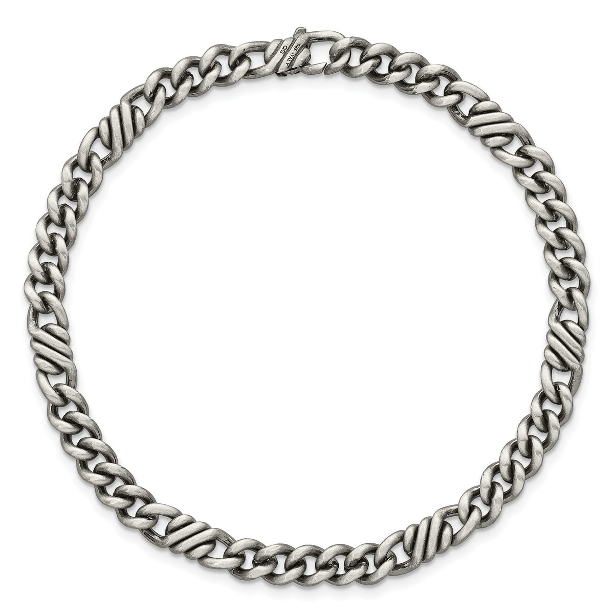 Fancy Curb Chain Bracelet in Sterling Silver, 8.5 Inch - Sophia Jewelers