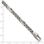 Sterling Silver Black Ruthenium-plated Brushed Fancy Box Chain Mens 8.5 inch Bracelet