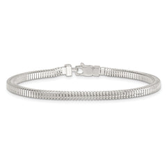 Sterling Silver Polished Fancy 3.5mm Square Snake Link 8 Inch Bracelet