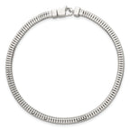 Sterling Silver Polished Fancy 3.5mm Square Snake Link 8 Inch Bracelet