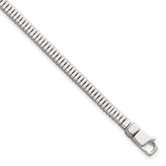 Sterling Silver Polished Fancy 3.5mm Square Snake Link 8 Inch Bracelet
