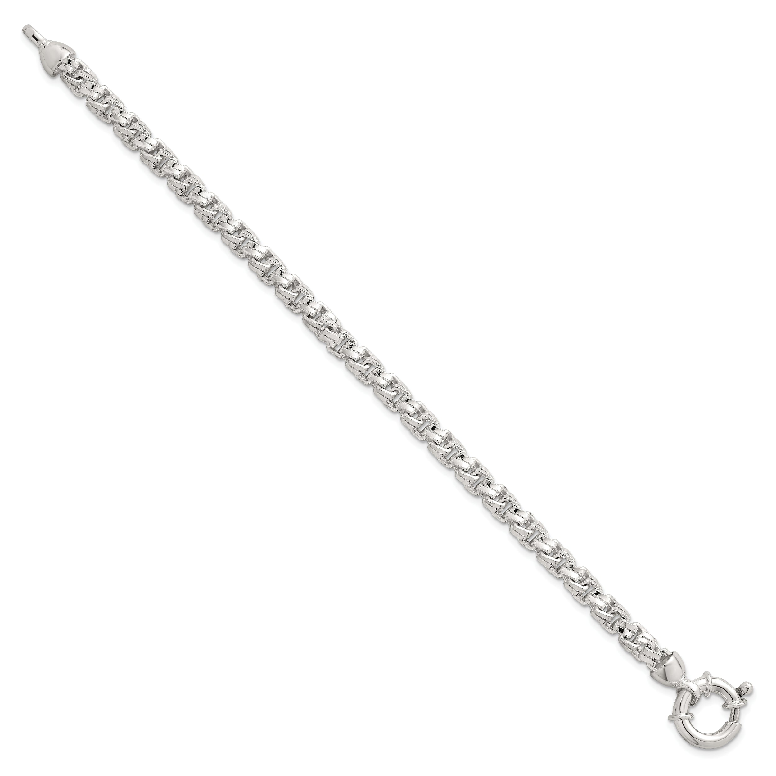 Sterling Silver Polished 5.65mm Fancy Link 7.5 Inch Bracelet
