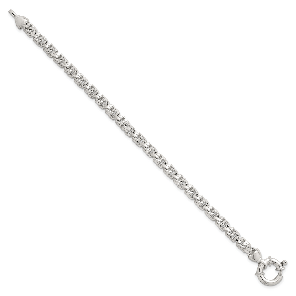 Sterling Silver Polished 5.65mm Fancy Link 7.5 Inch Bracelet