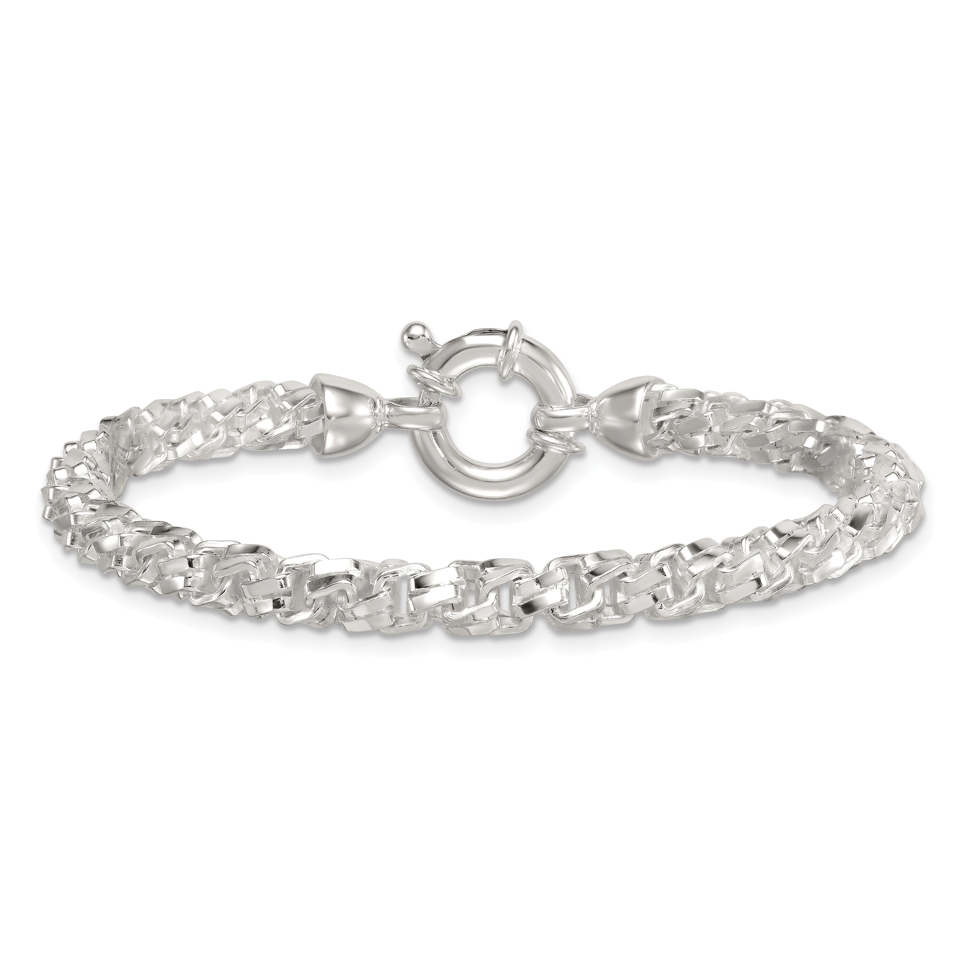 Sterling Silver Polished 5.65mm Fancy Link 7.5 Inch Bracelet