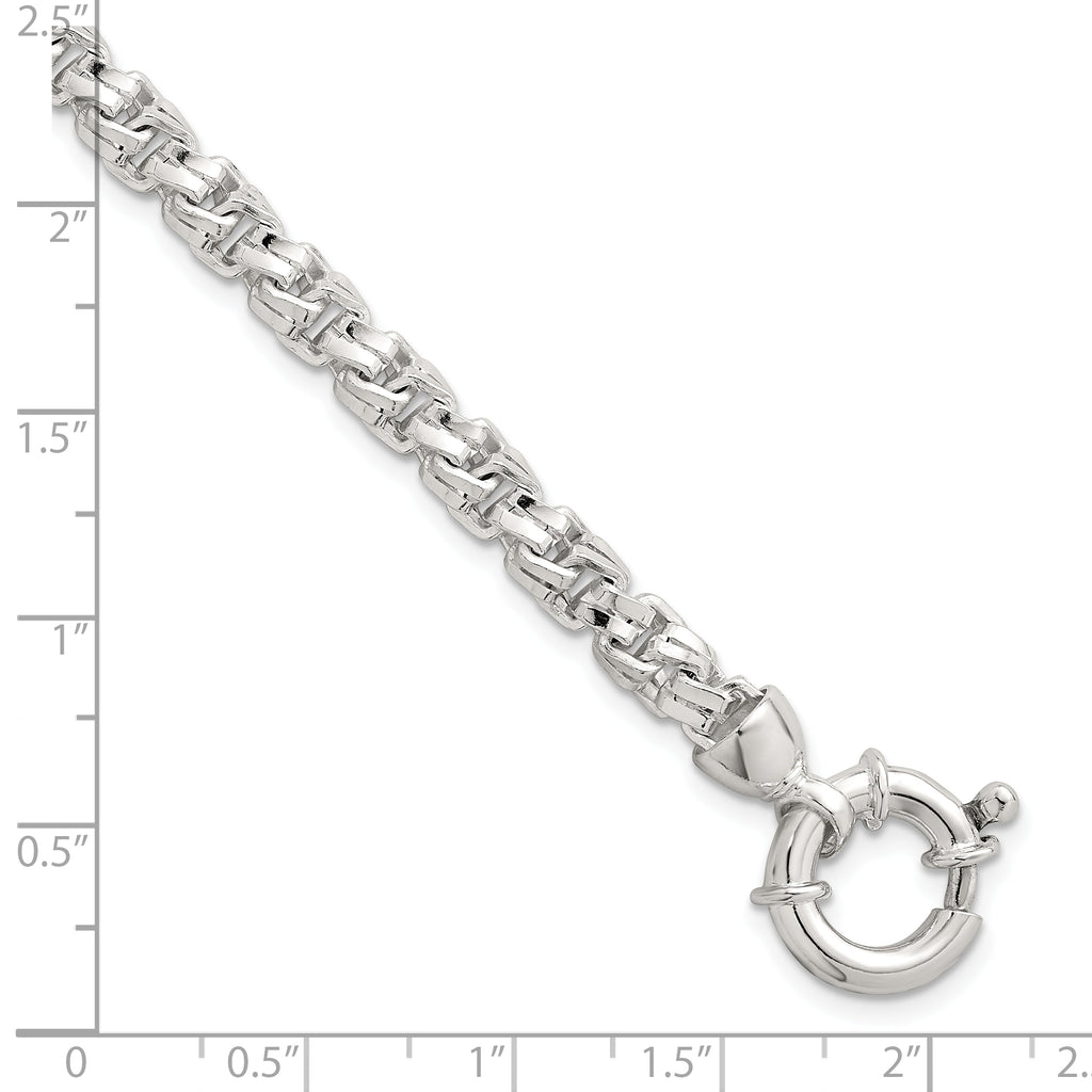Sterling Silver Polished 5.65mm Fancy Link 7.5 Inch Bracelet