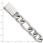Sterling Silver Polished 17.0mm Figaro Curb 8 Inch Mens Bracelet