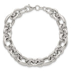 Sterling Silver Polished and Greek Key Links 7.5 inch Bracelet