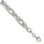 Sterling Silver Polished and Greek Key Links 7.5 inch Bracelet
