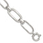 Sterling Silver Polished Long Oval and Round Link 7.5 inch Bracelet