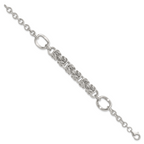 Sterling Silver Polished Fancy Byzantine Center 7.75 inch Bracelet