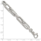 Sterling Silver Polished Oval Double Link 7.5 inch with 1 inch Extender Bracelet